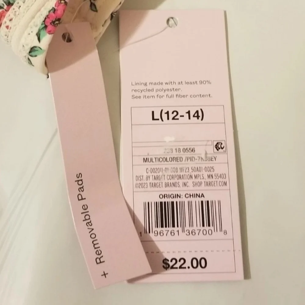 NWT Wild Fable Mini Floral Underwire Bikini Top Size Large